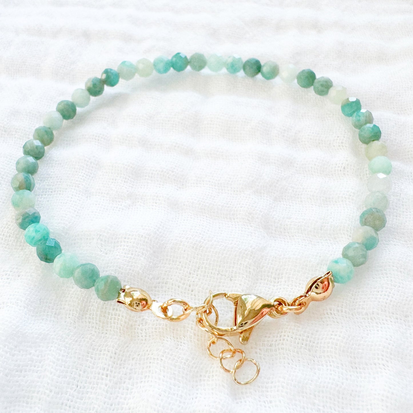Amazonite Gemstone Stacking Bracelet | Gold