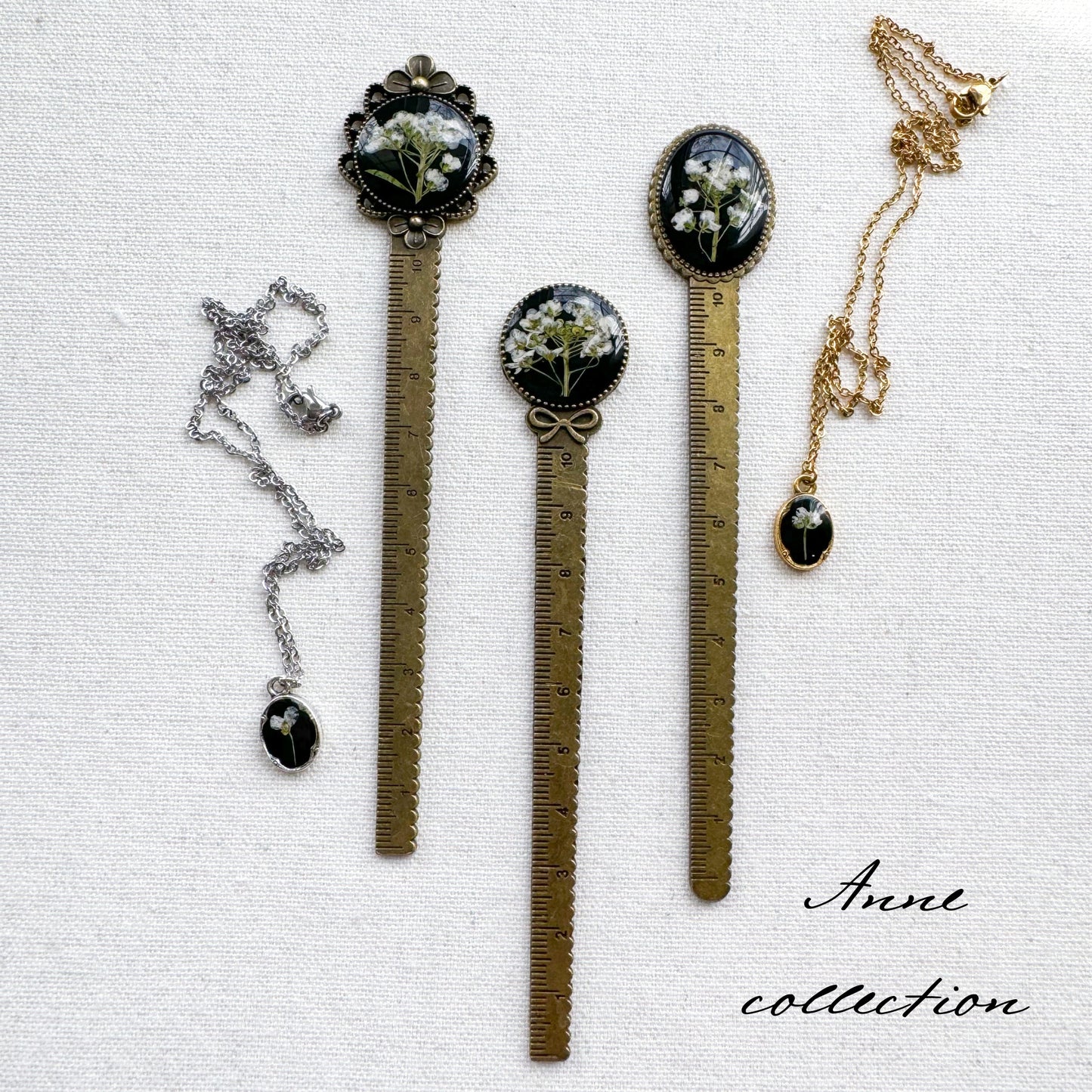 Anne Pressed Flower Bookmark | Bronze