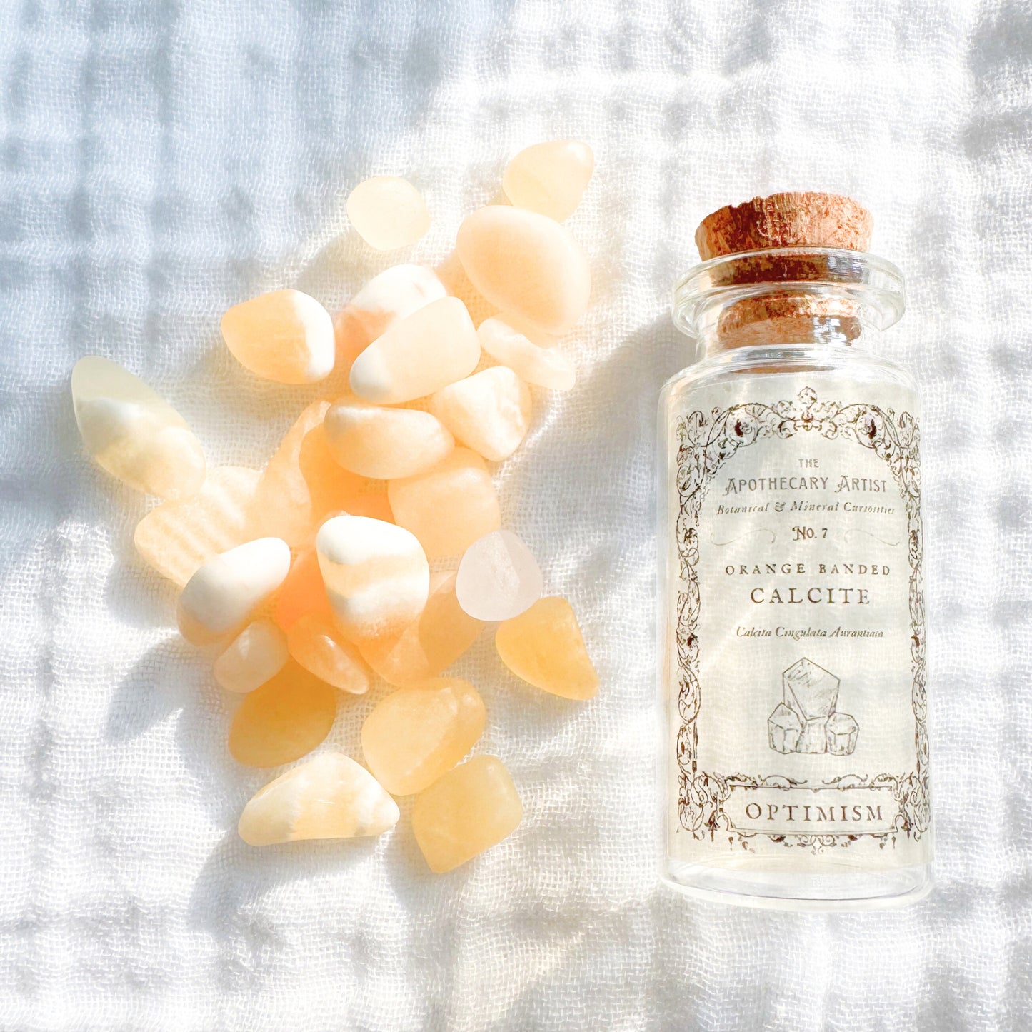Apothecary Gemstone Jar - Orange Banded Calcite