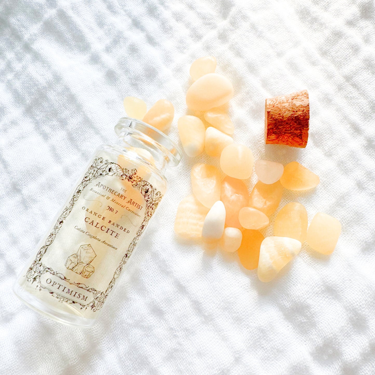 Apothecary Gemstone Jar - Orange Banded Calcite