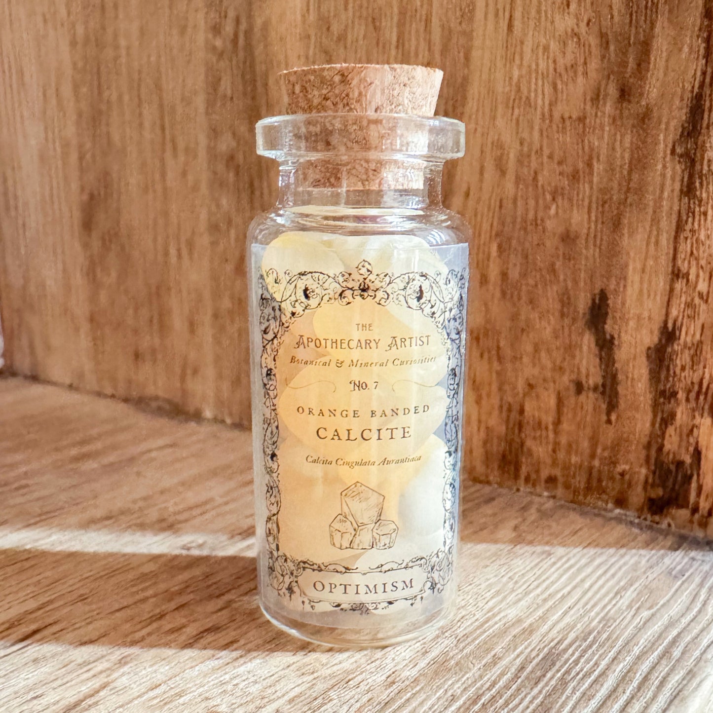 Apothecary Gemstone Jar - Orange Banded Calcite