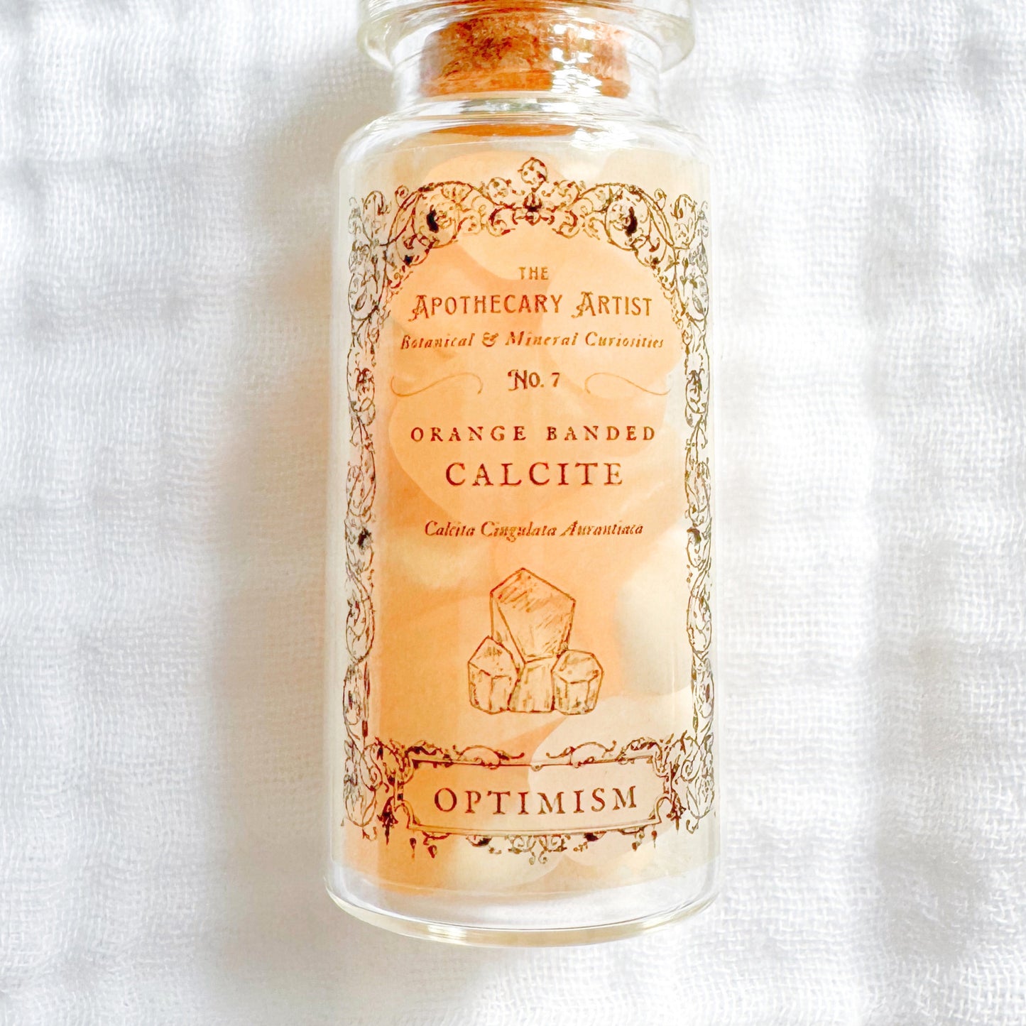 Apothecary Gemstone Jar - Orange Banded Calcite