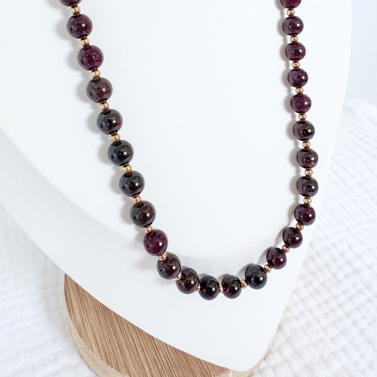 Garnet Gemstone Necklace | Gold