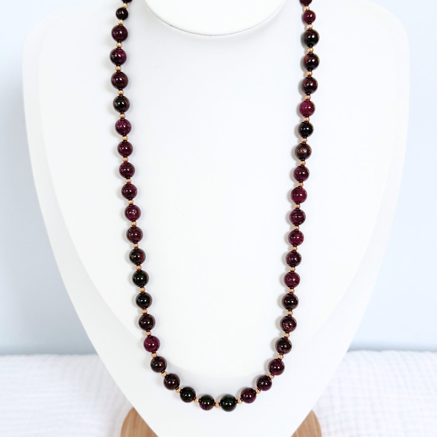 Garnet Gemstone Necklace | Gold