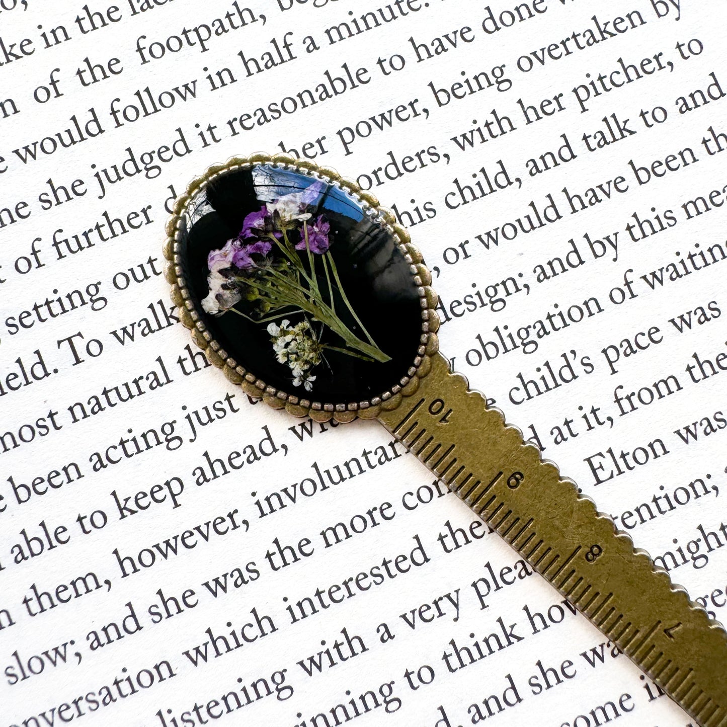 Bella Pressed Flower Bookmark | Bronze