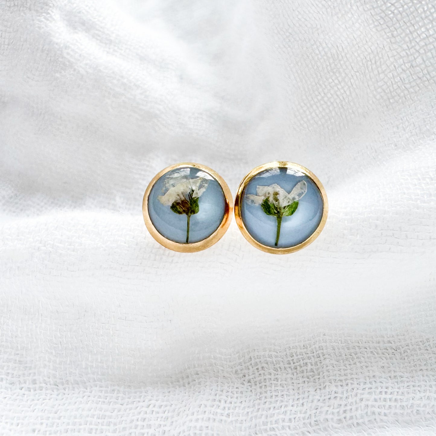Belle Pressed Flower Earrings | Gold