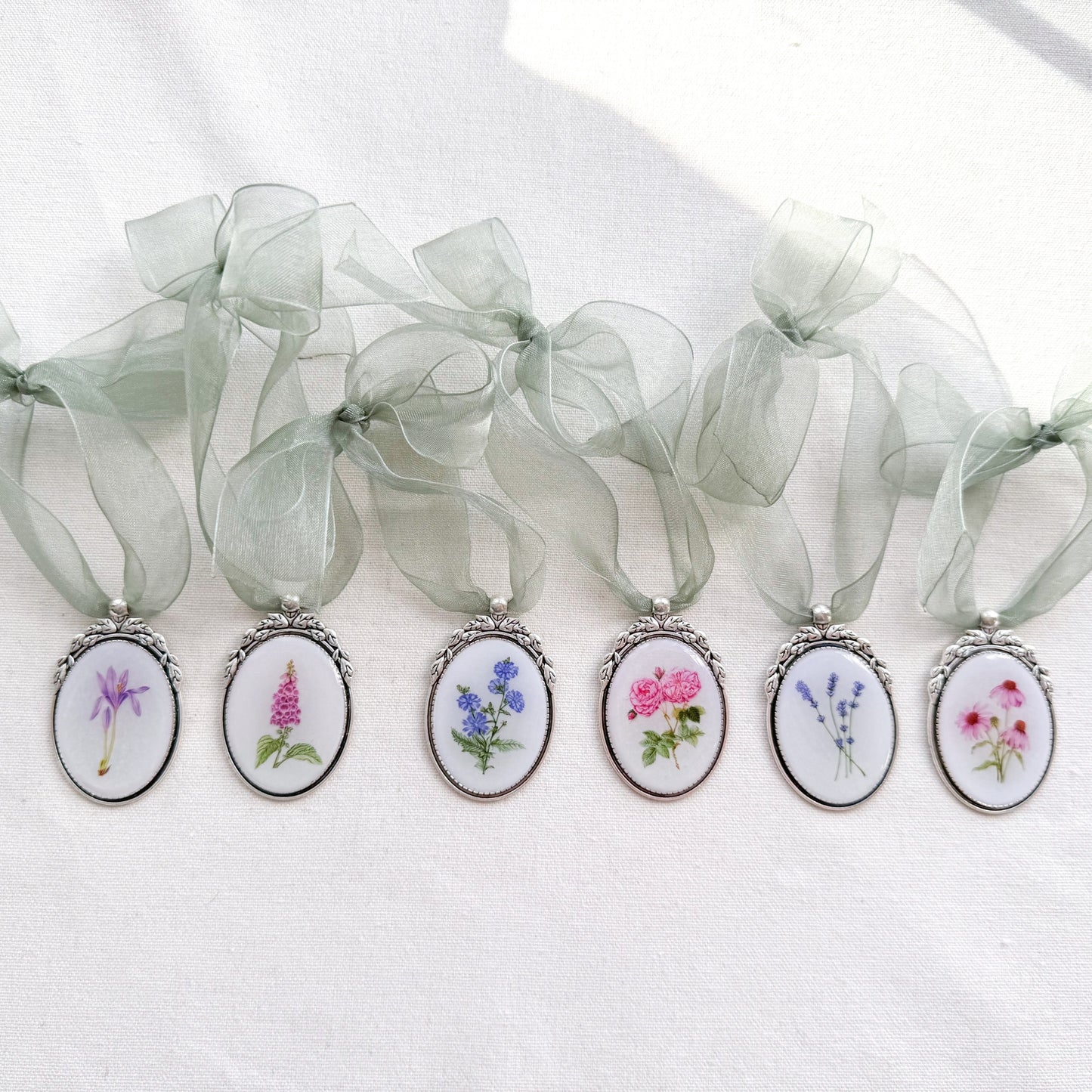 Autumn Crocus Botanical Illustration Oval Frame Ornament