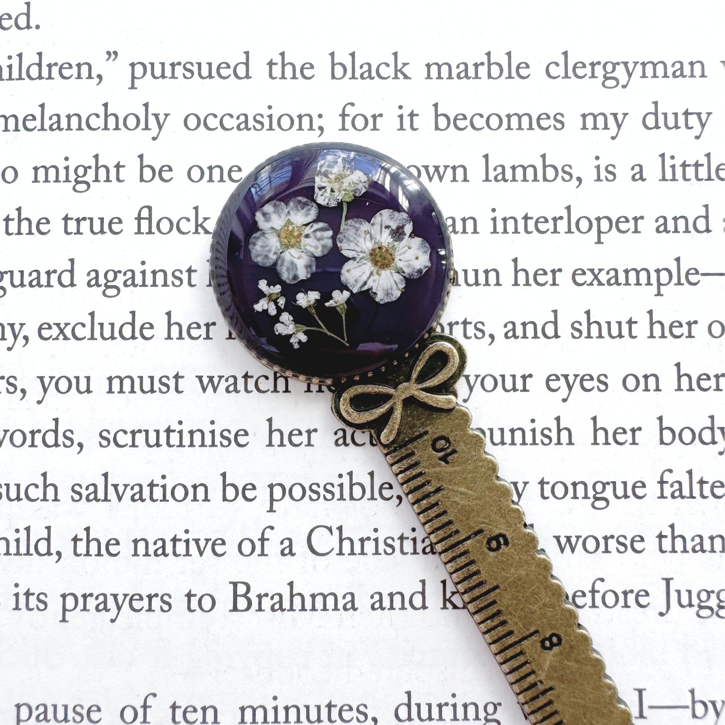Catherine Pressed Flower Bookmark | Bronze
