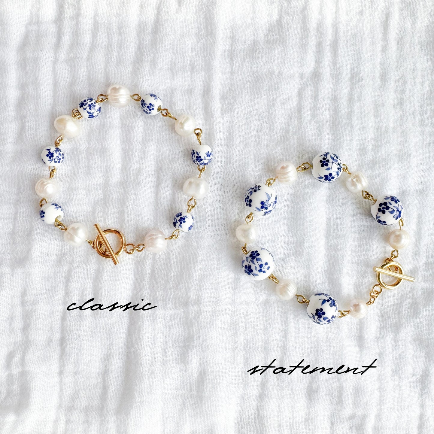 Petites Fleurs Statement Pearl Bracelet | Gold
