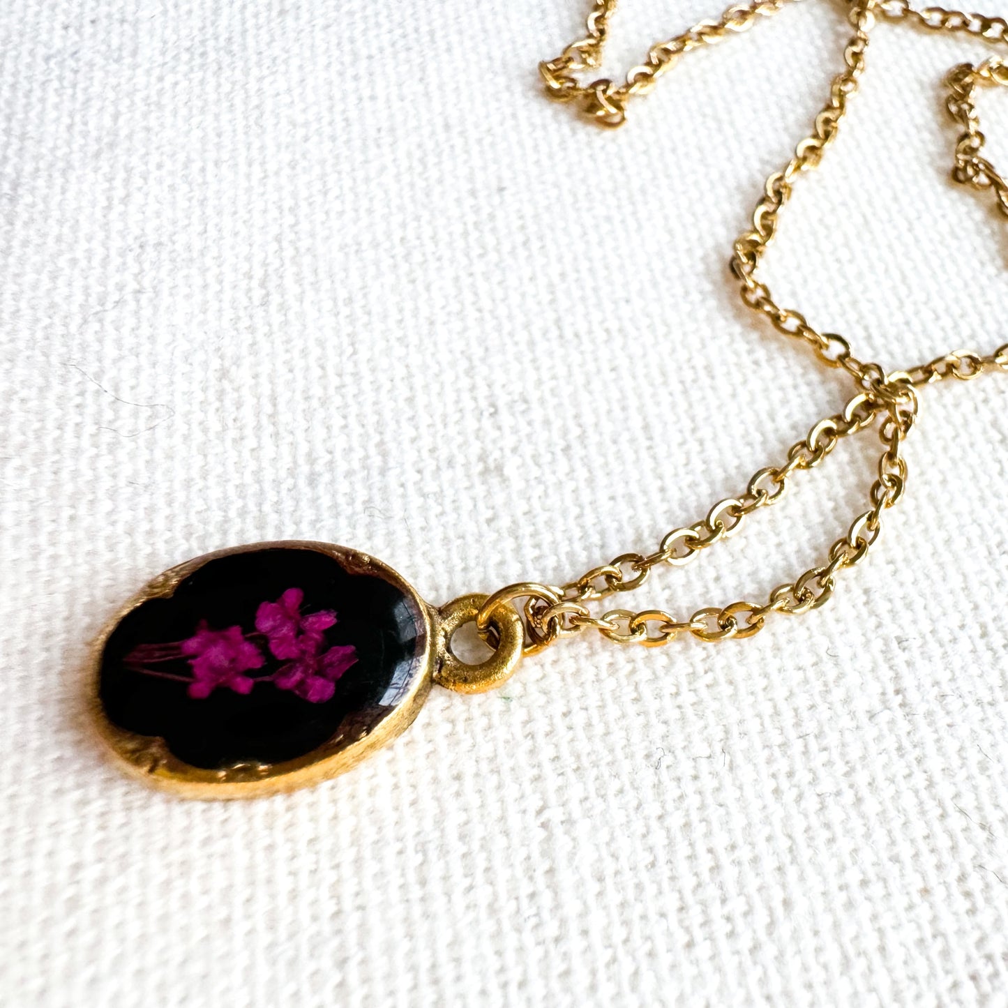Charlotte Pressed Flower Necklace | Gold