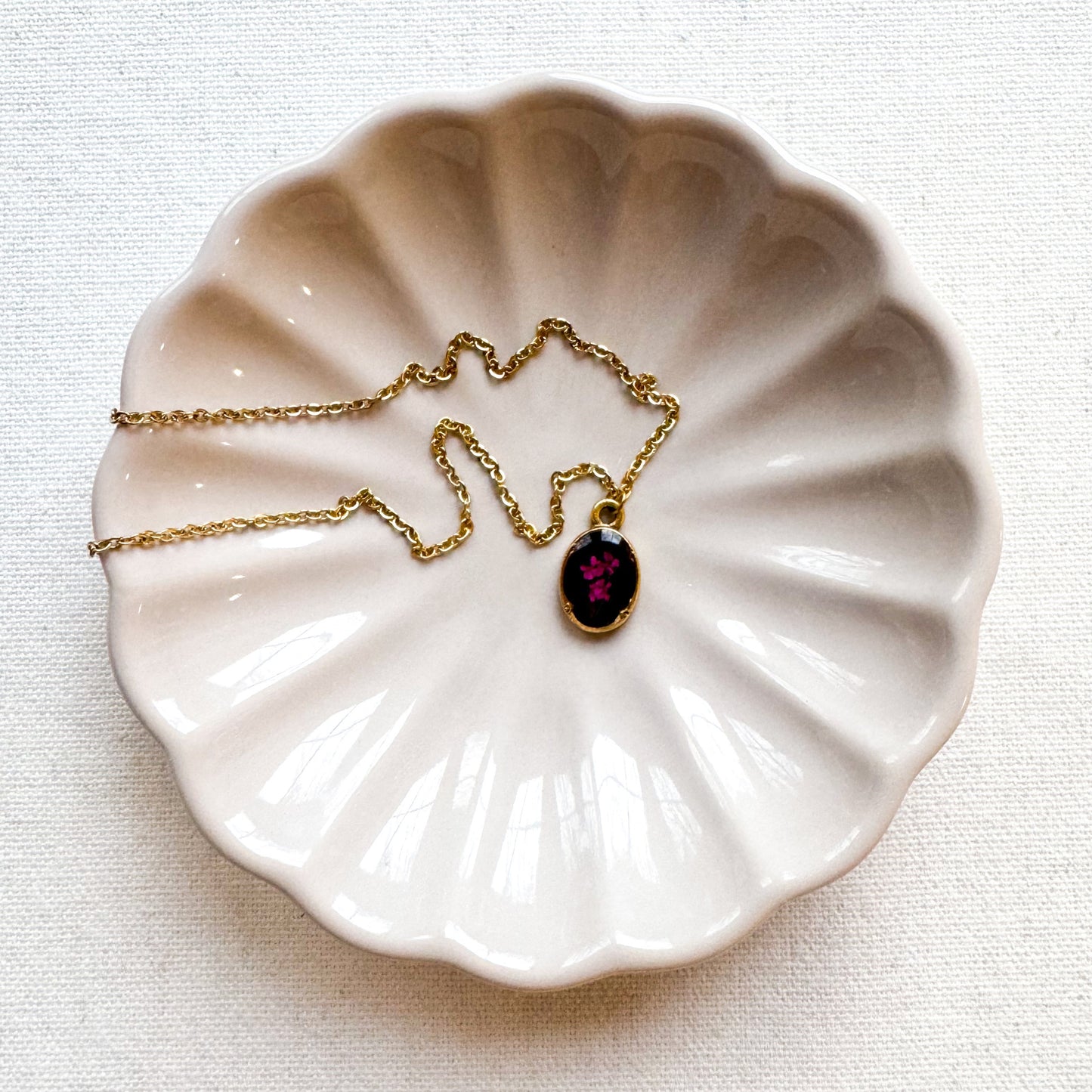 Charlotte Pressed Flower Necklace | Gold