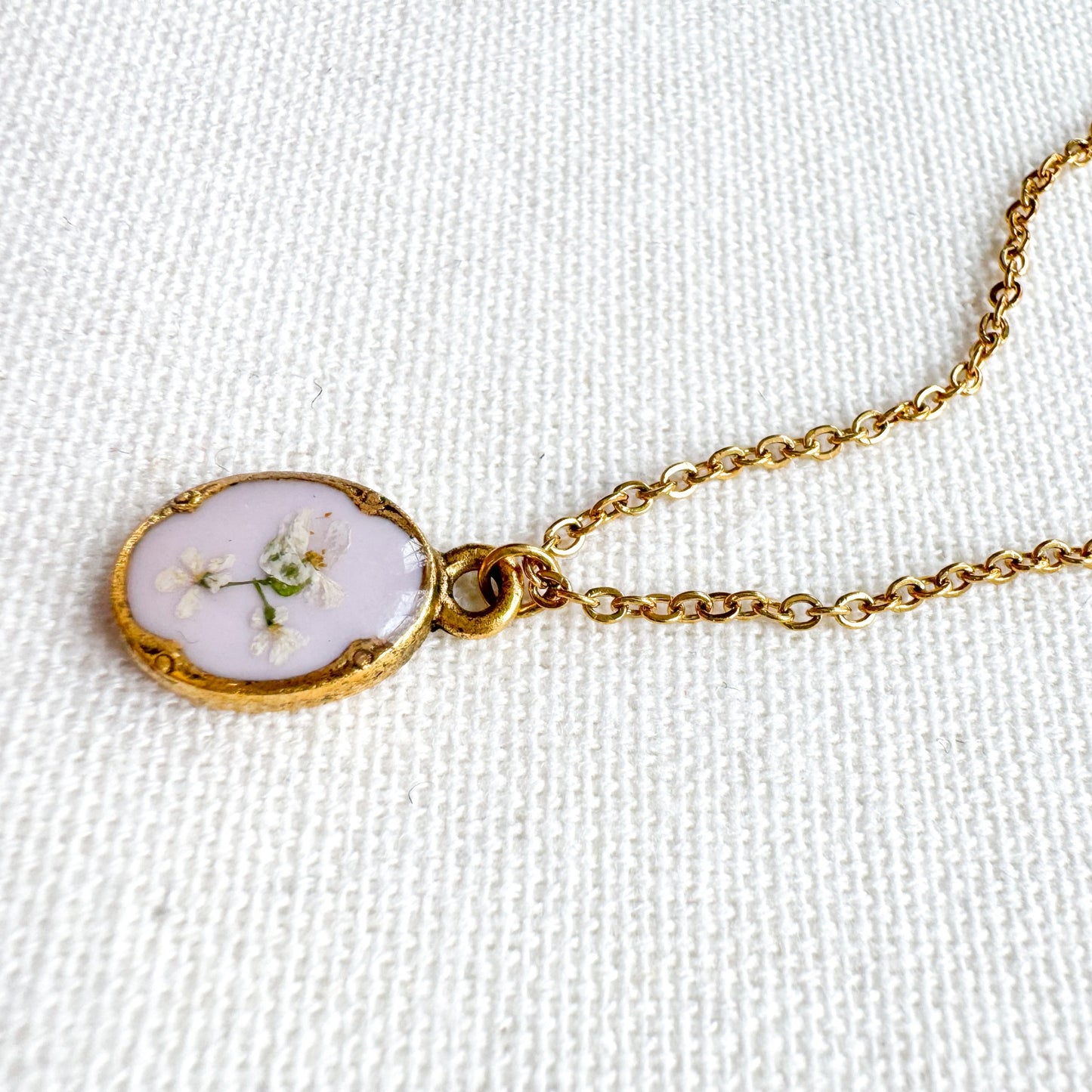 Chelsea Pressed Flower Necklace | Gold
