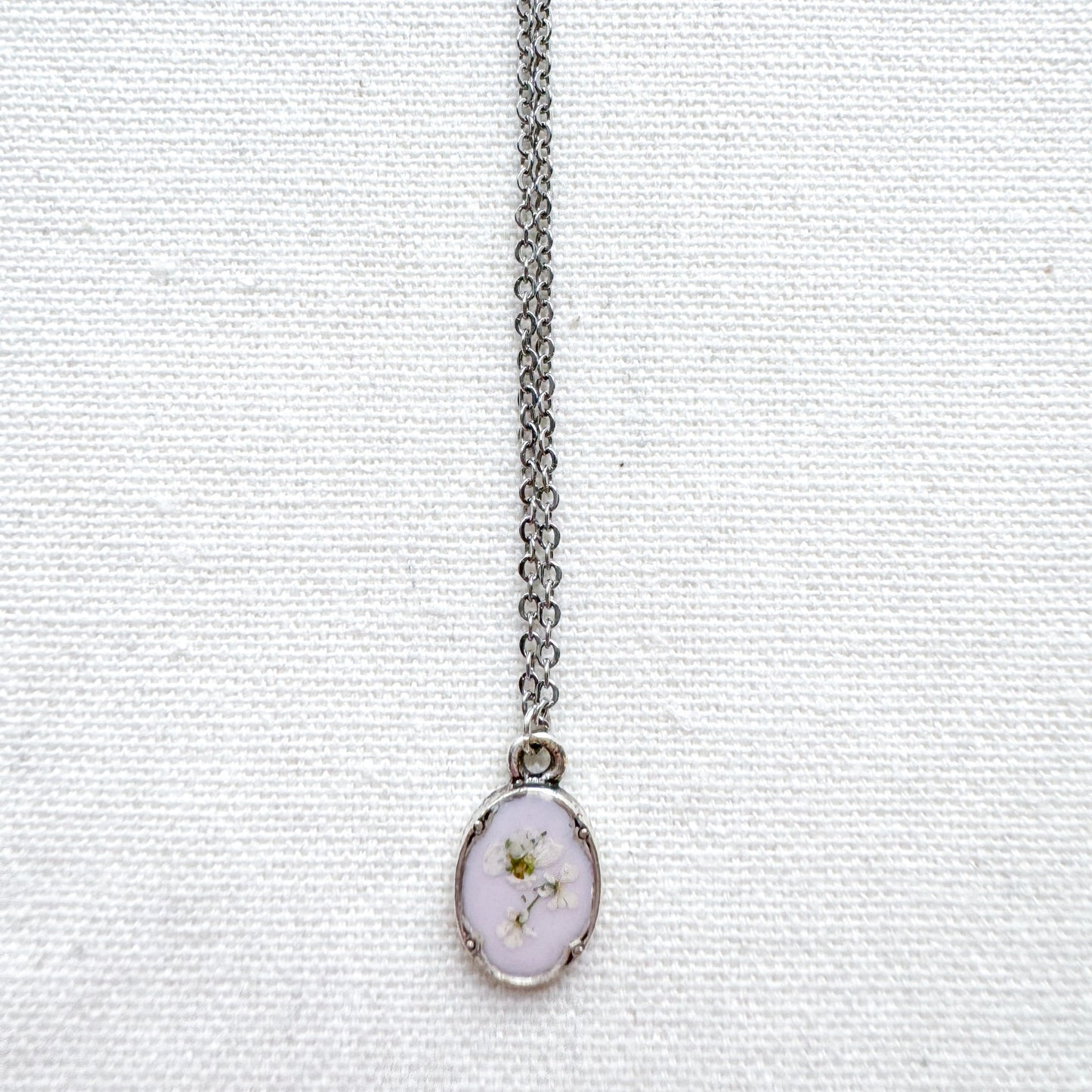 Chelsea Pressed Flower Necklace | Silver