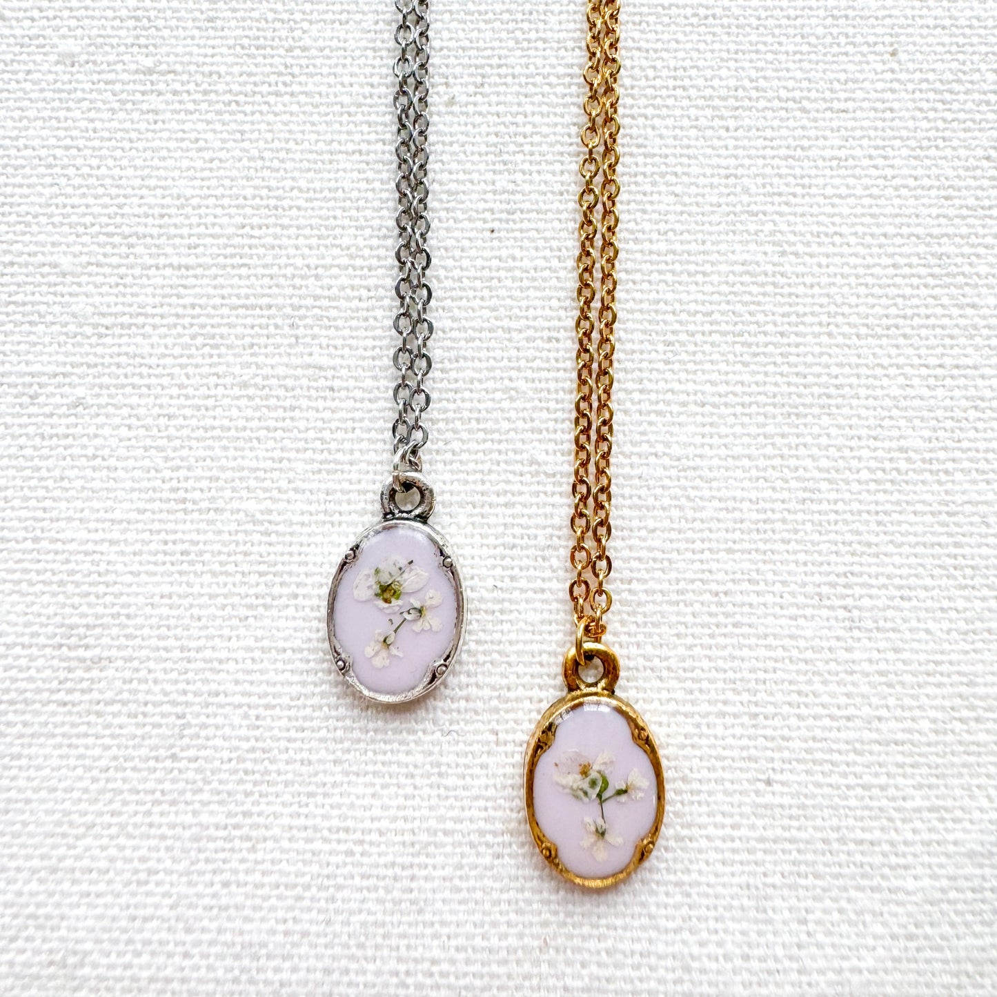 Chelsea Pressed Flower Necklace | Silver