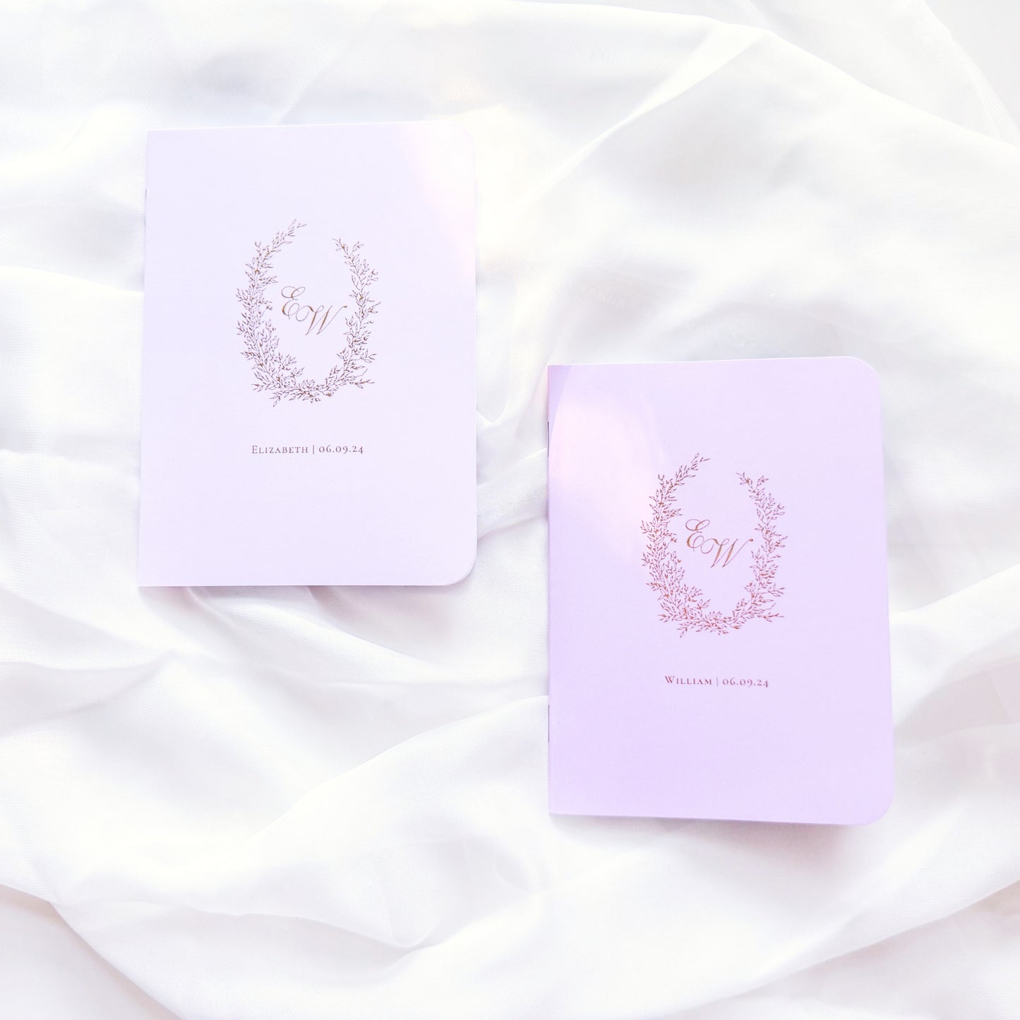 Wedding Vow Books | Custom Laurel Wreath