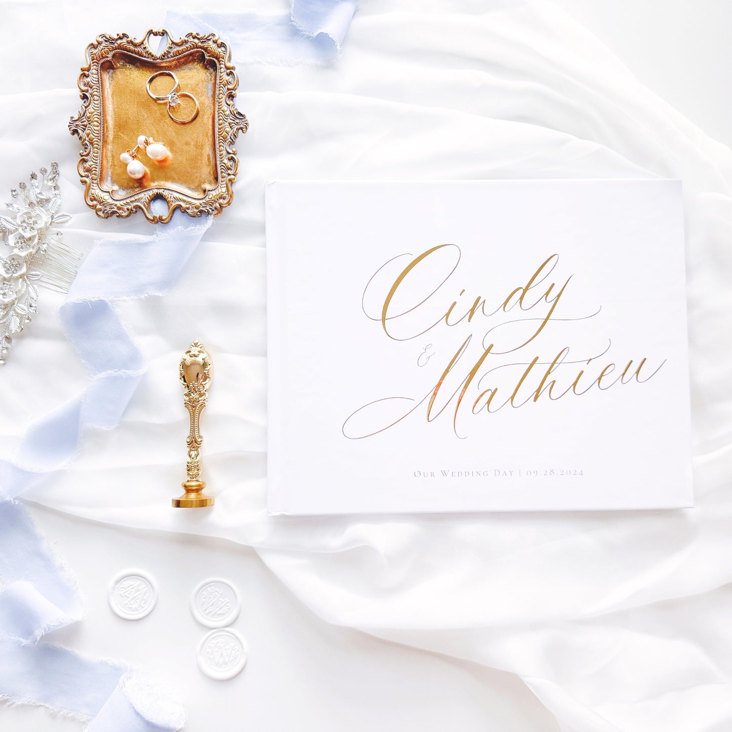 Wedding Guest Book | Custom Foil Embossed Guestbook