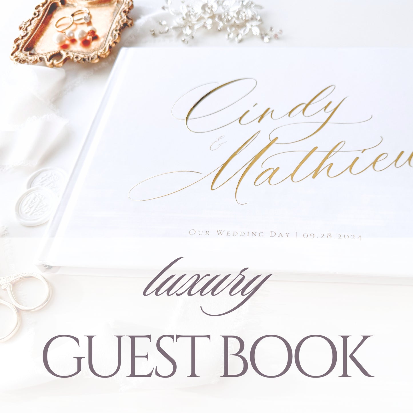 Wedding Guest Book | Custom Foil Embossed Guestbook