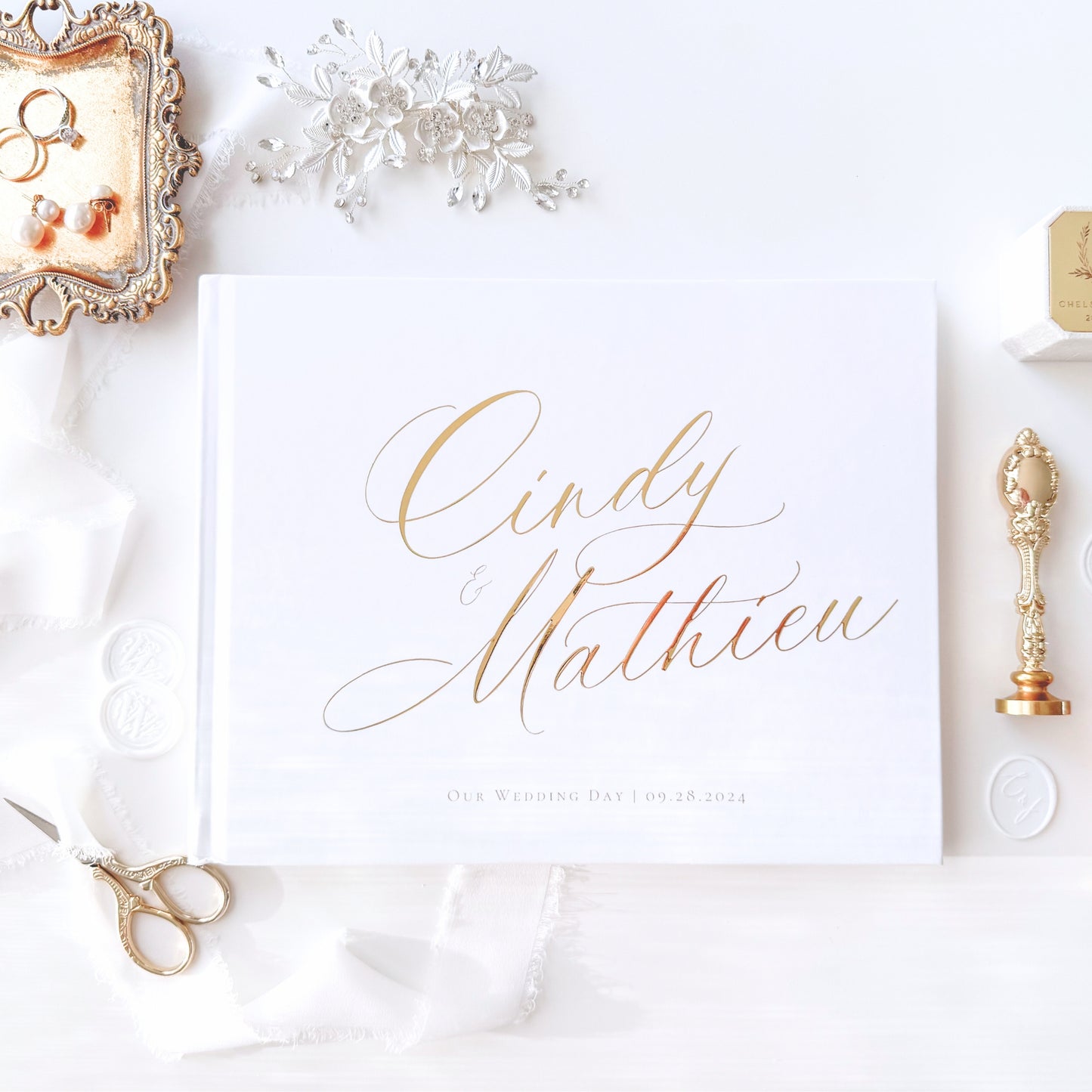 Wedding Guest Book | Custom Foil Embossed Guestbook