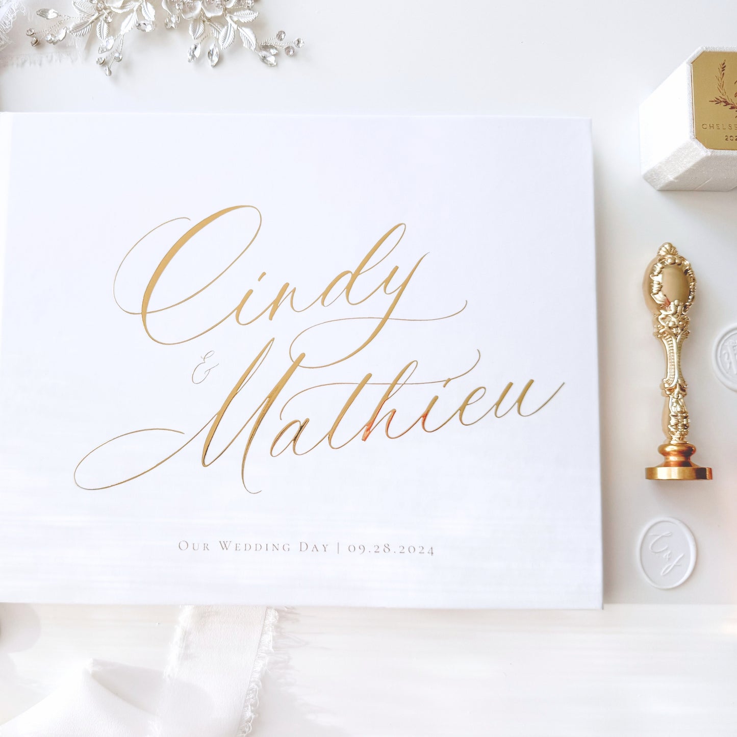 Wedding Guest Book | Custom Foil Embossed Guestbook
