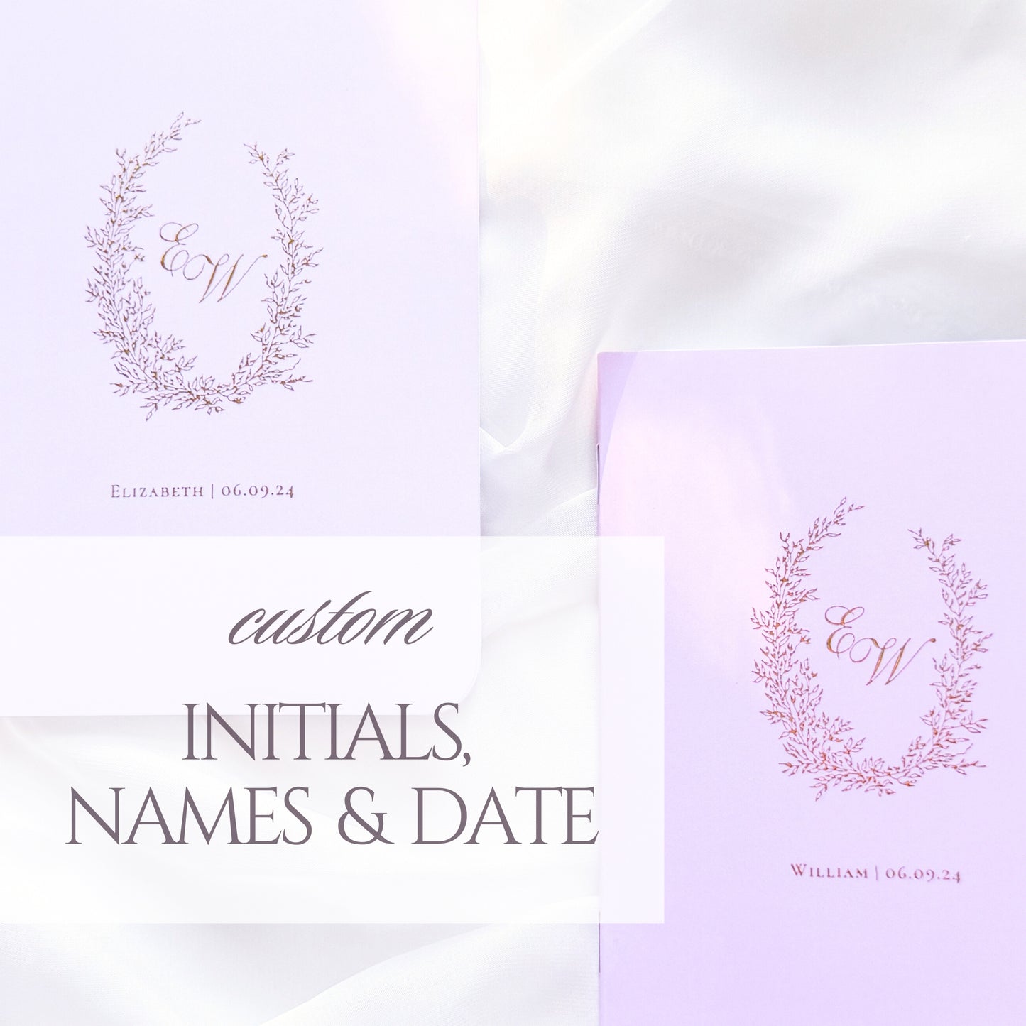 Wedding Vow Books | Custom Laurel Wreath