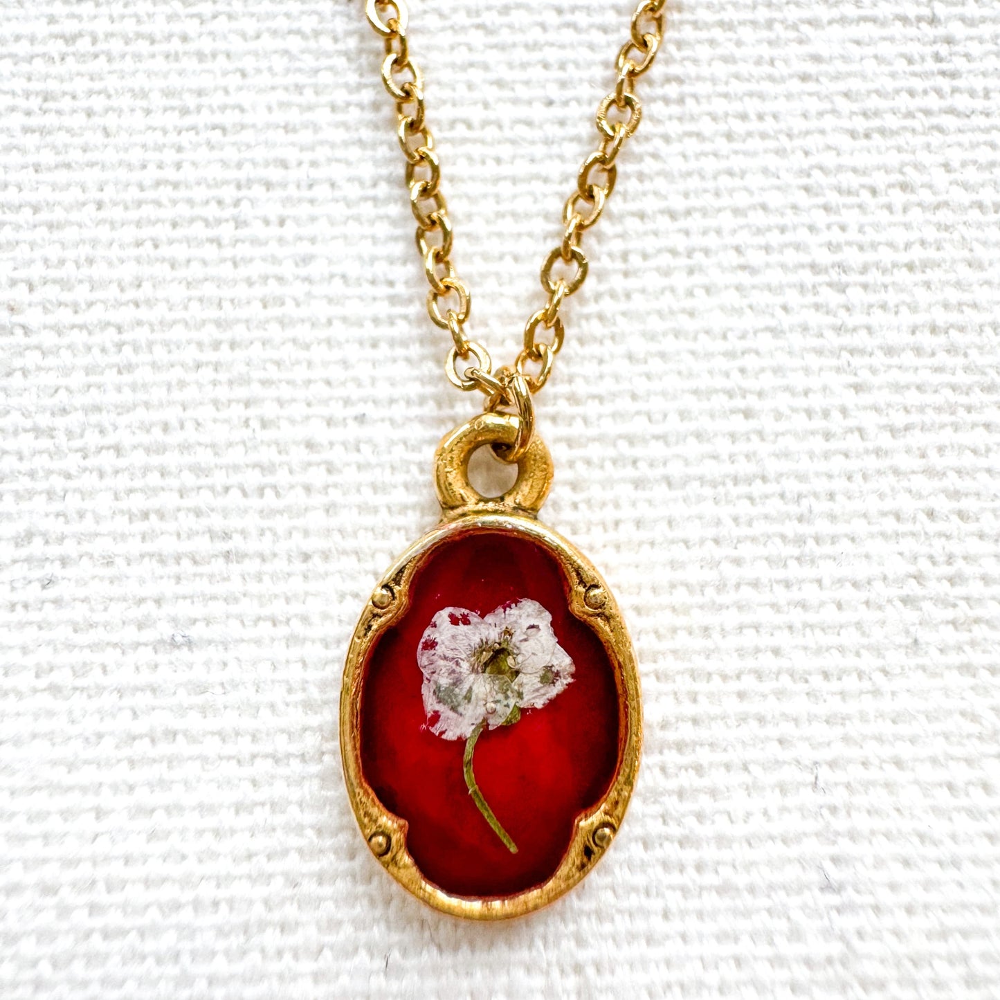 Denise Pressed Flower Necklace | Gold