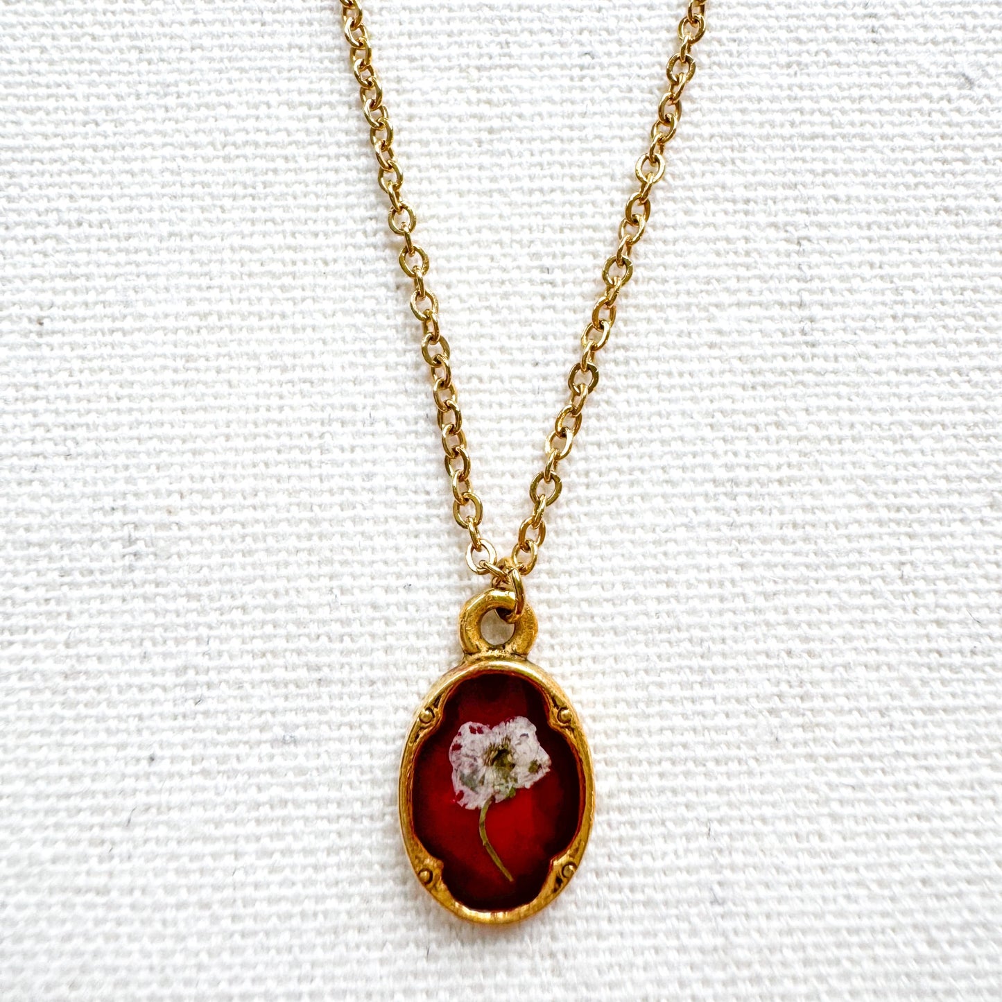 Denise Pressed Flower Necklace | Gold