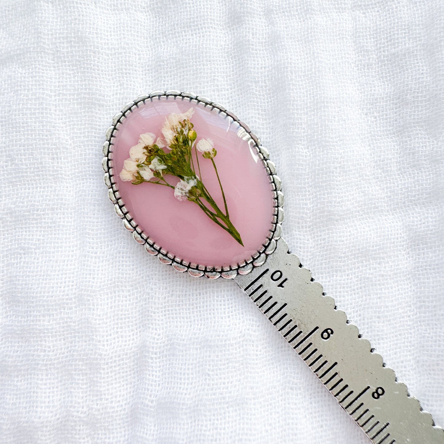 Elise Pressed Flower Bookmark | Silver