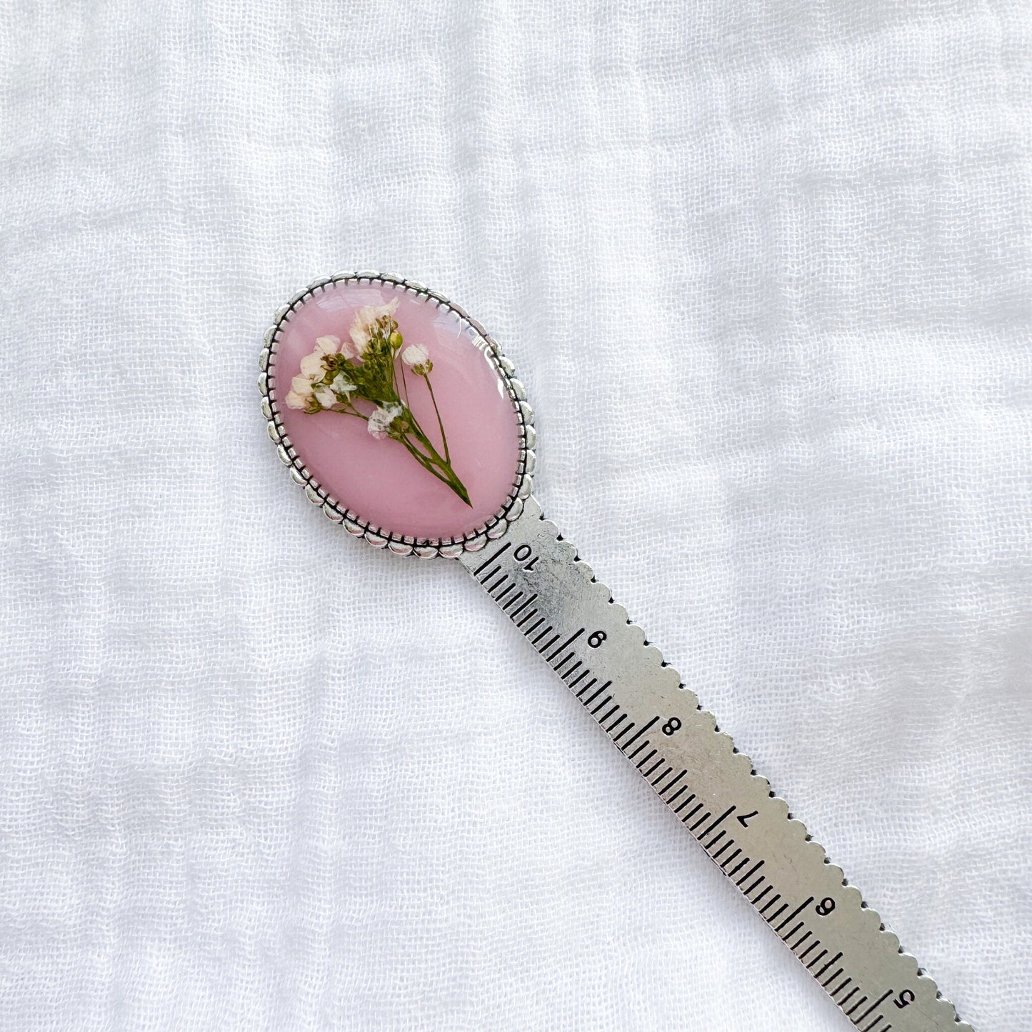 Elise Pressed Flower Bookmark | Silver
