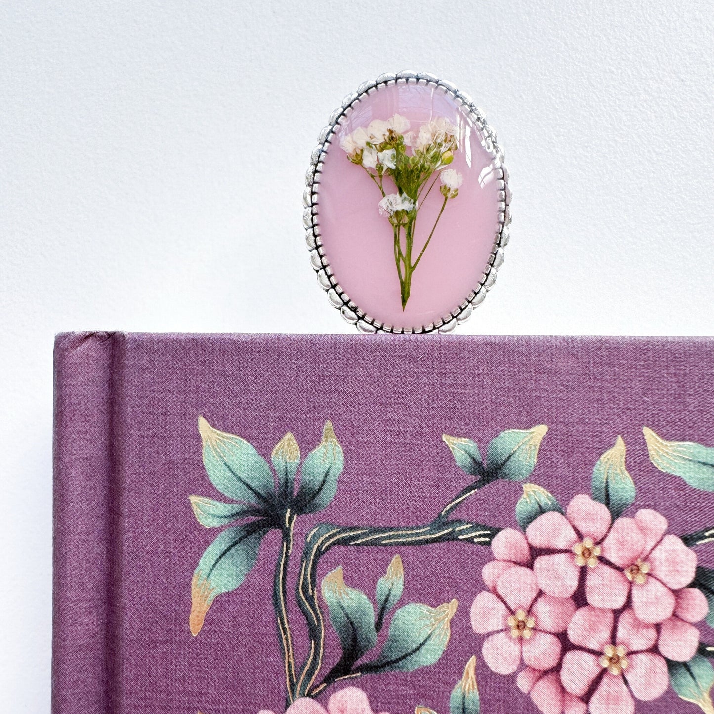 Elise Pressed Flower Bookmark | Silver