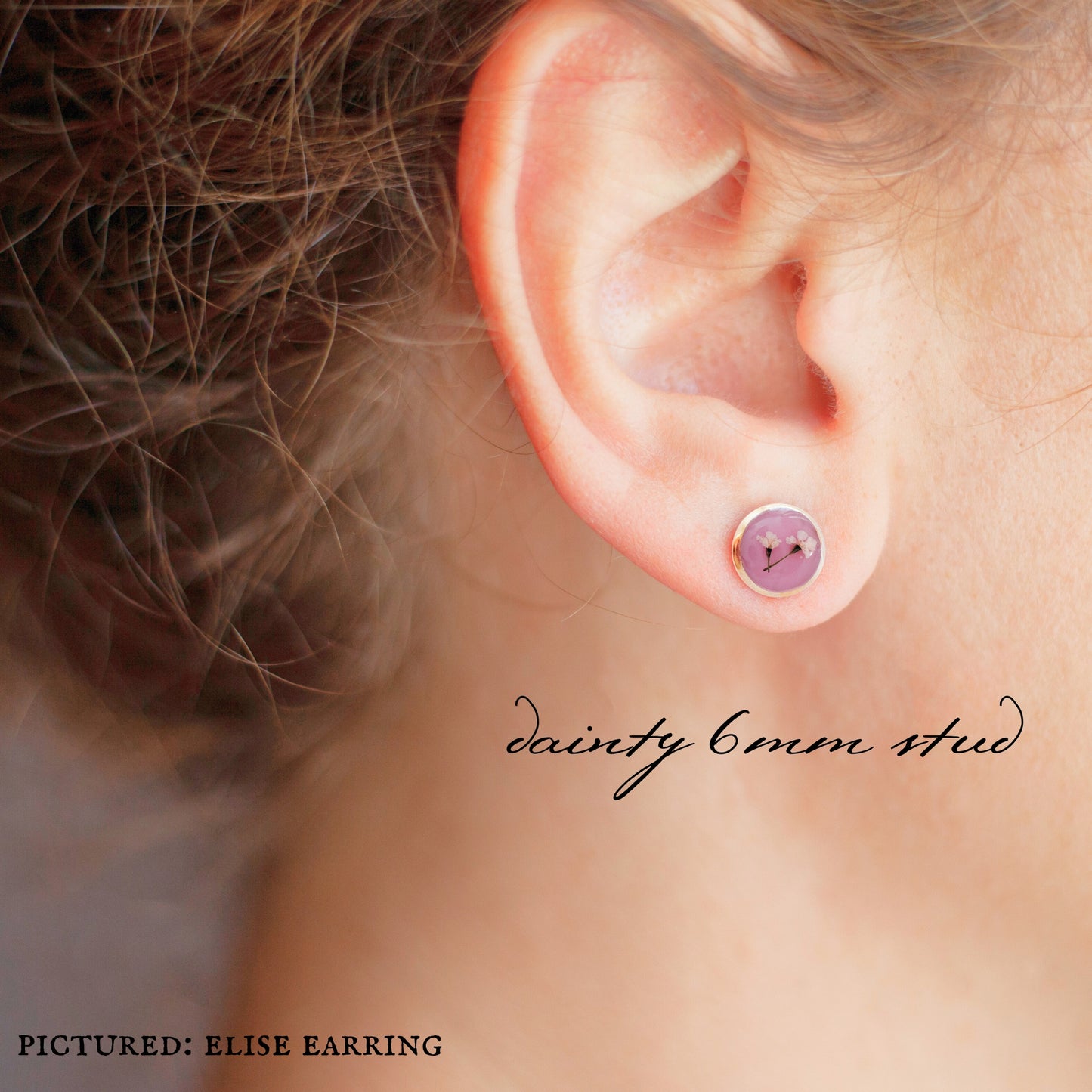 Rachael Pressed Flower Earrings | Gold