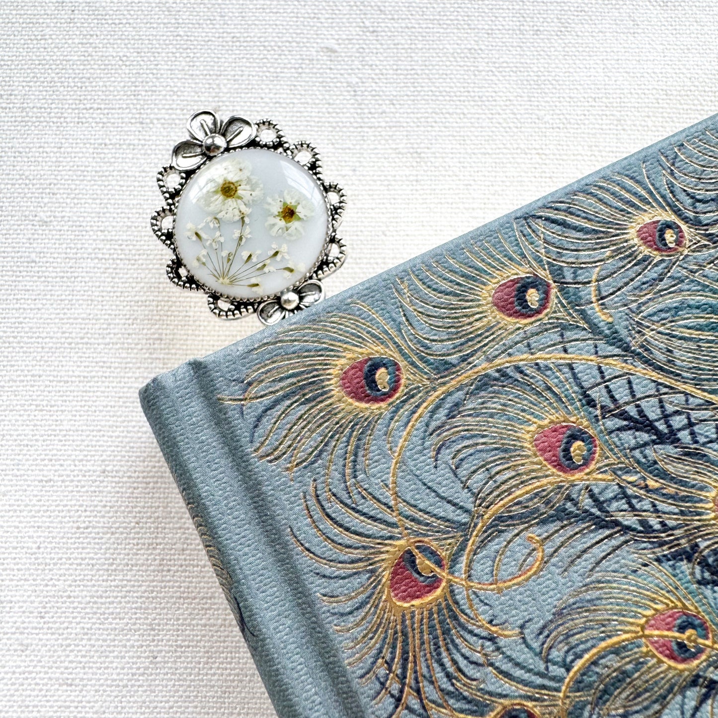 Elsa Pressed Flower Bookmark | Silver