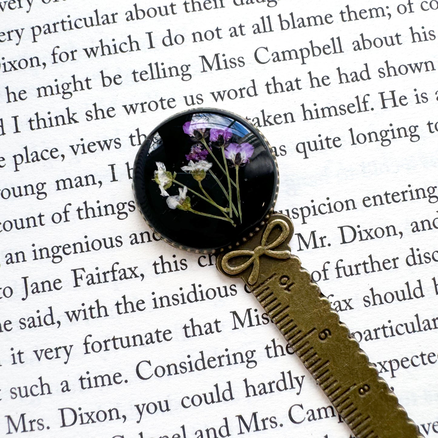 Emily Pressed Flower Bookmark | Silver or Bronze