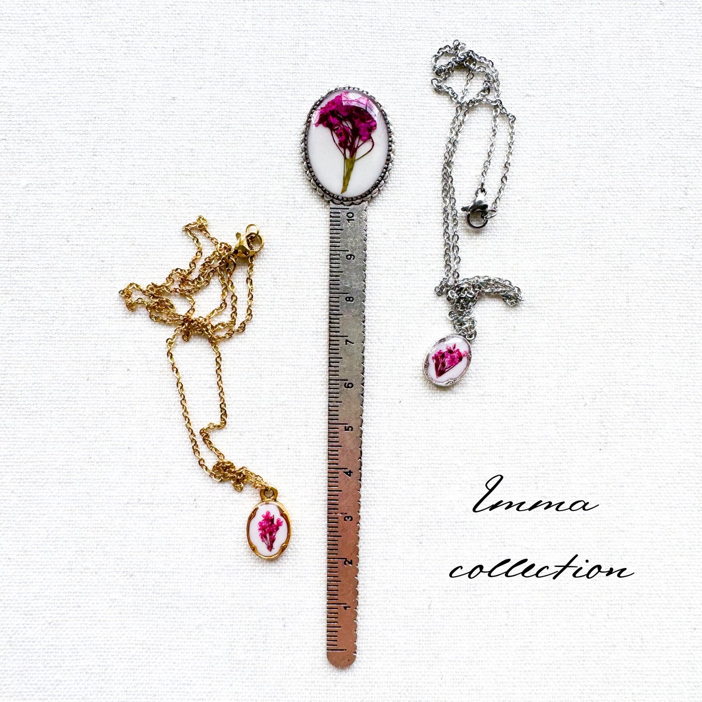 Emma Pressed Flower Bookmark | Silver