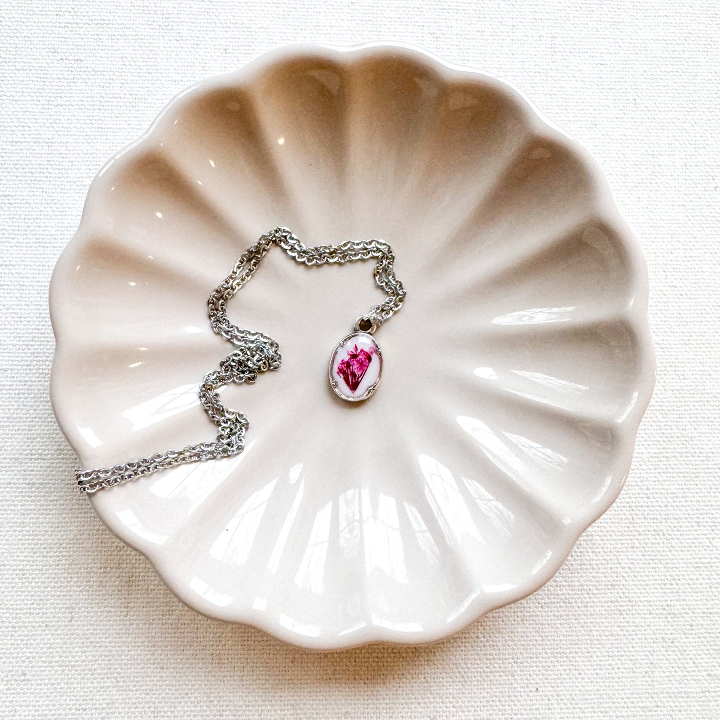 Emma Pressed Flower Necklace | Silver