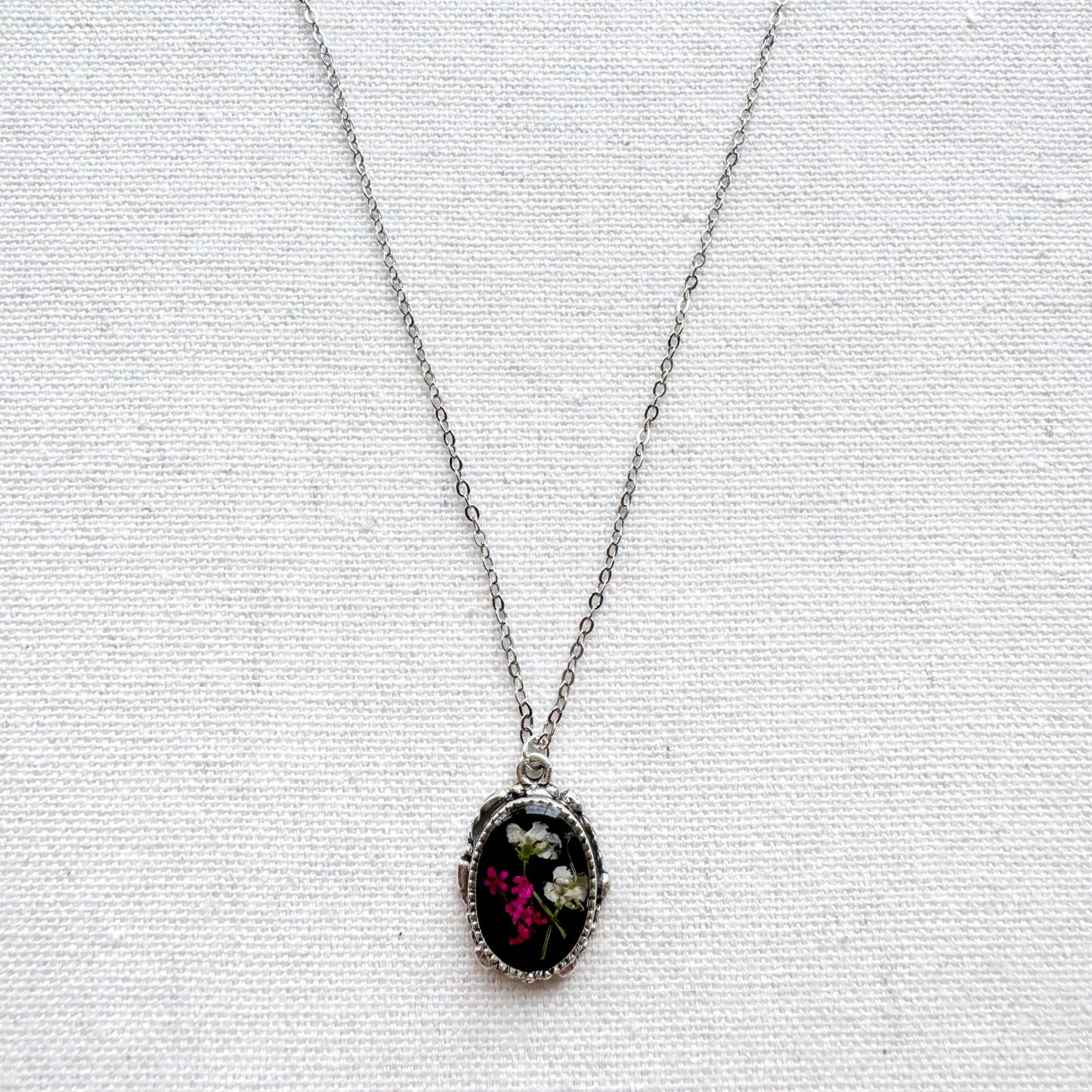 Flora Pressed Flower Necklace | Silver