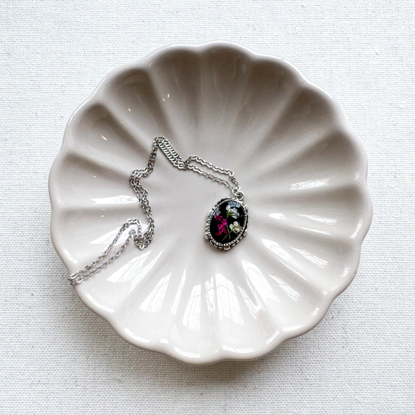 Flora Pressed Flower Necklace | Silver