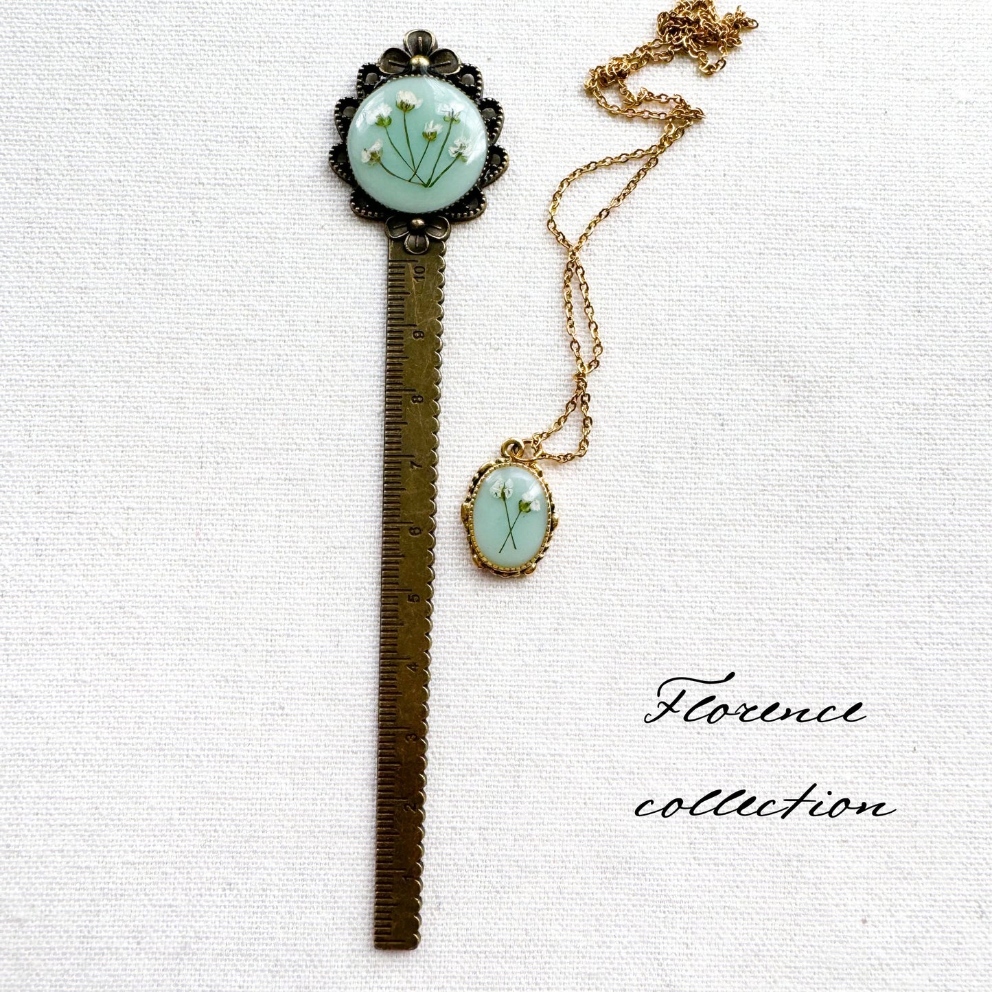 Florence Pressed Flower Bookmark | Bronze