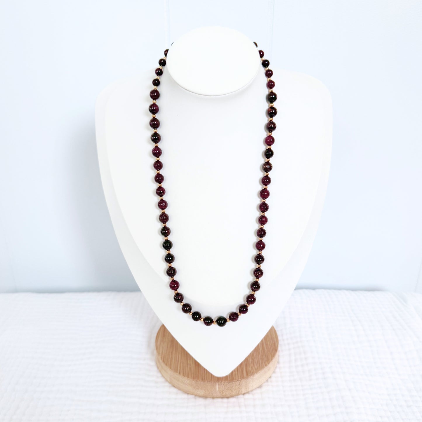 Garnet Gemstone Necklace | Gold