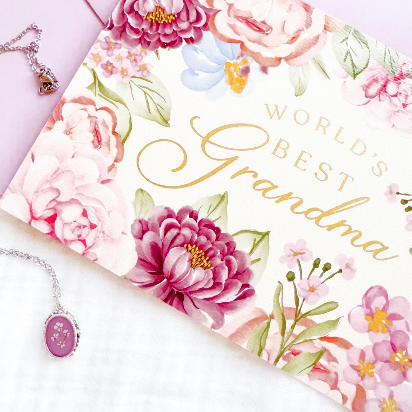 *Custom* Anneli Ornate Pressed Flower Necklace | Silver