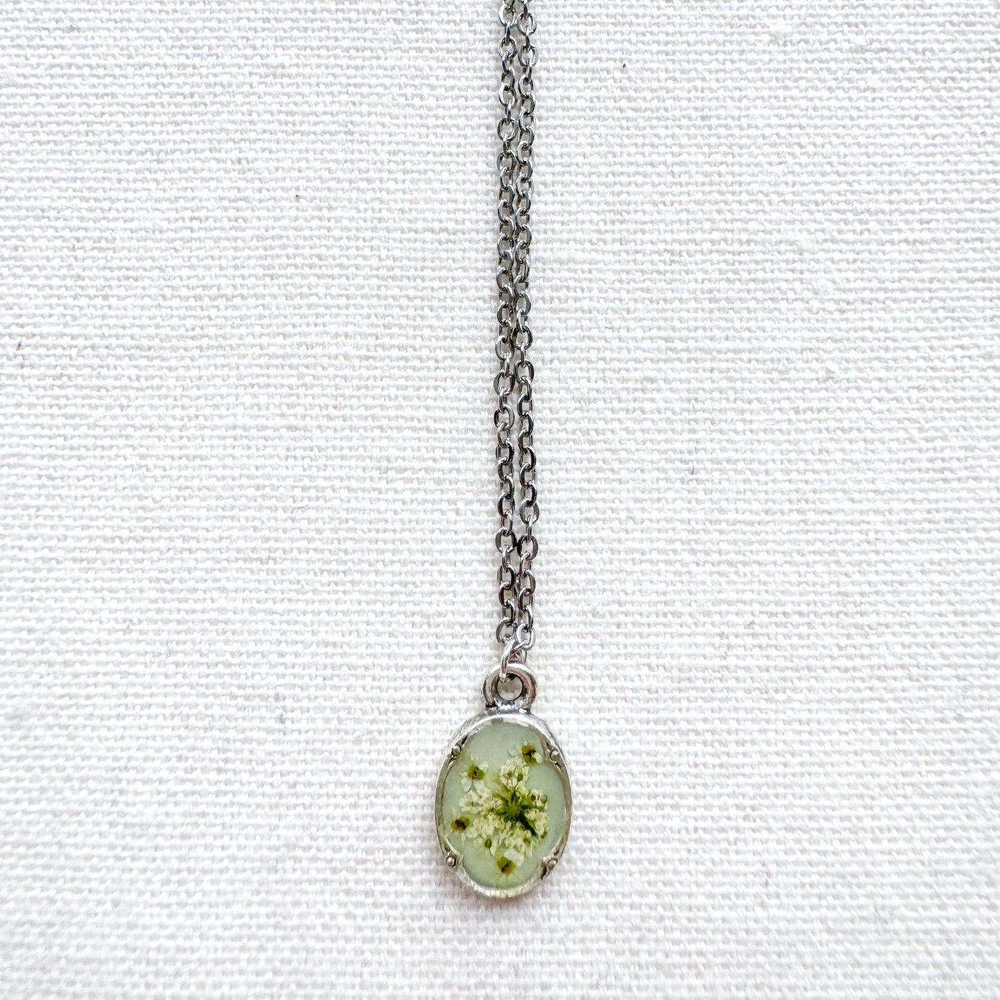 Heidi Pressed Flower Necklace | Silver
