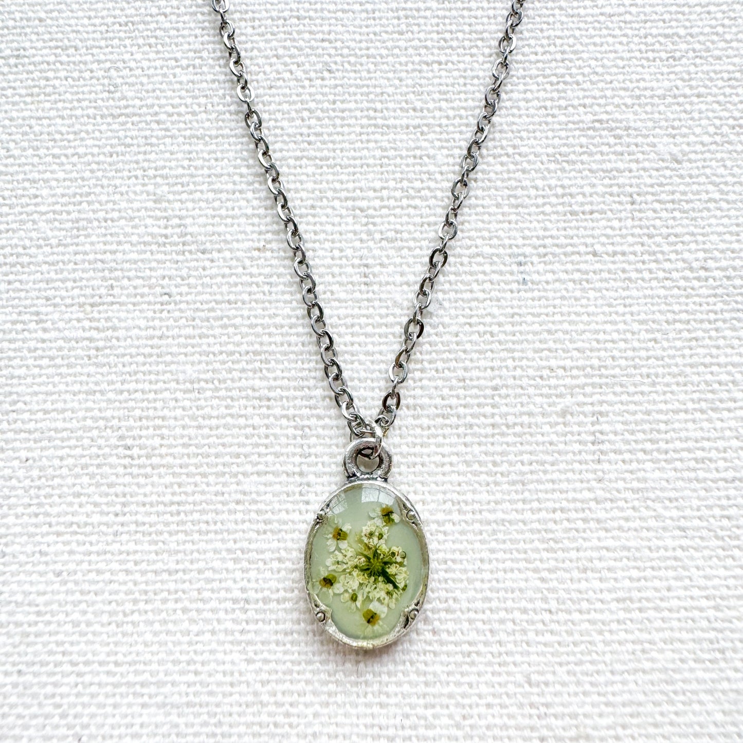 Heidi Pressed Flower Necklace | Silver