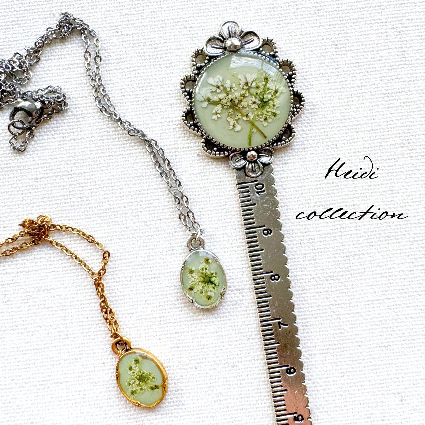 Heidi Pressed Flower Bookmark | Silver