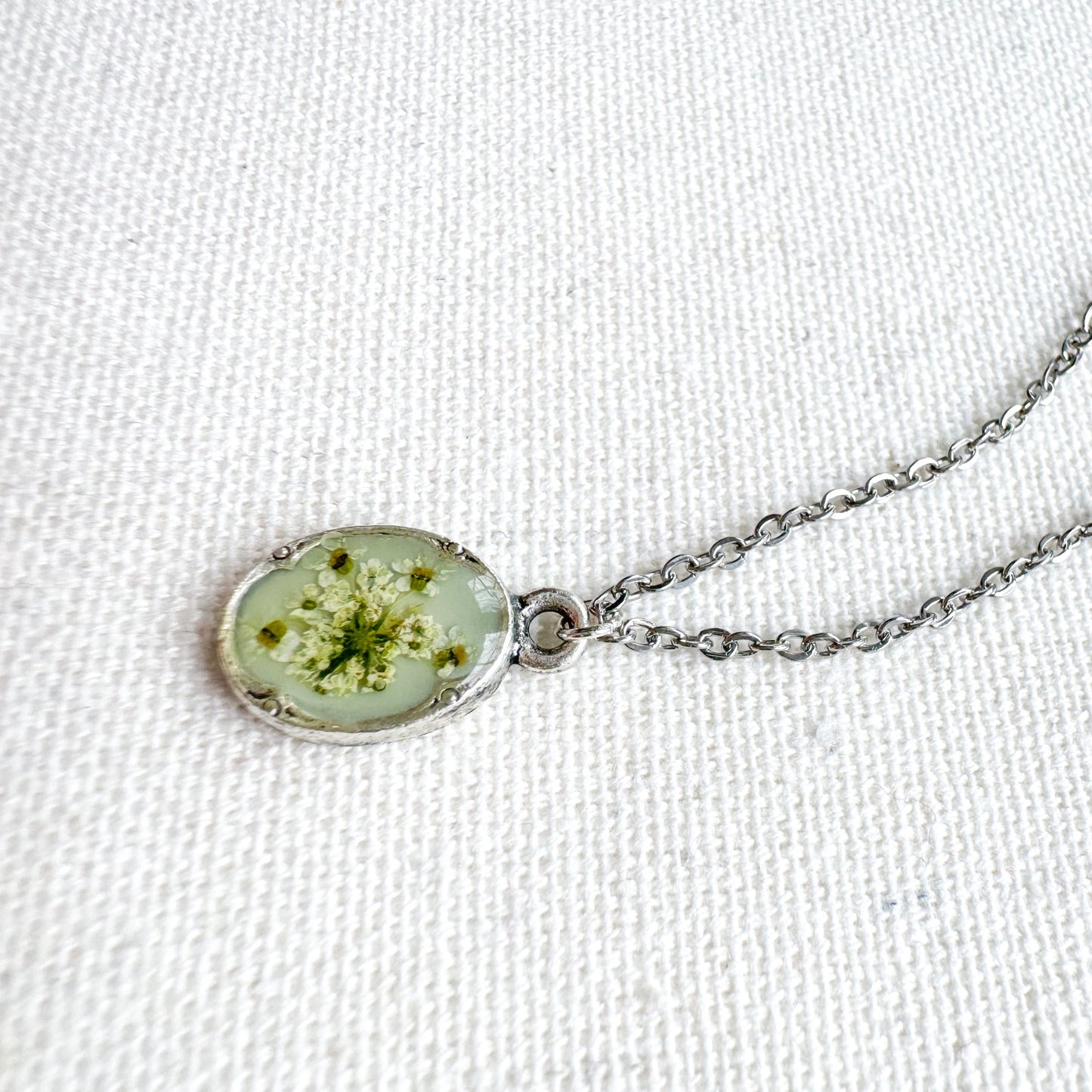 Heidi Pressed Flower Necklace | Silver