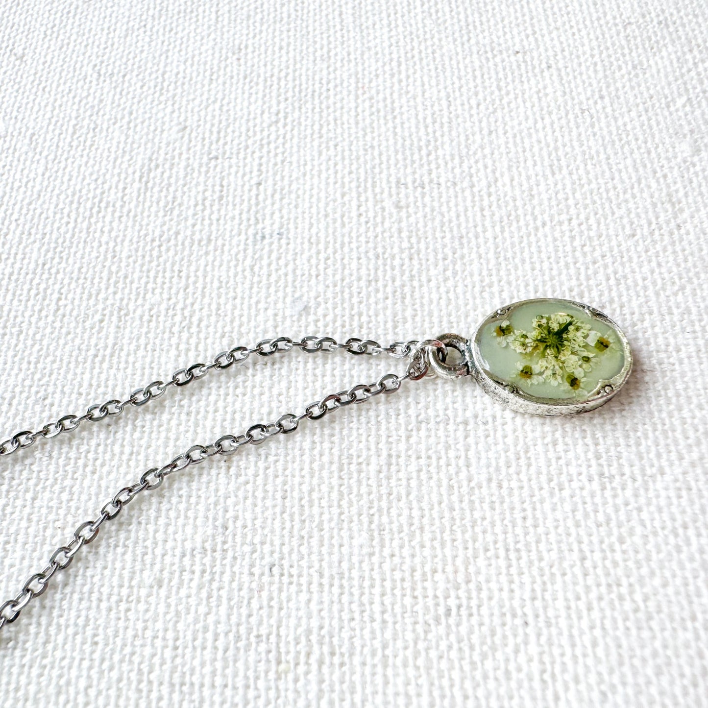 Heidi Pressed Flower Necklace | Silver