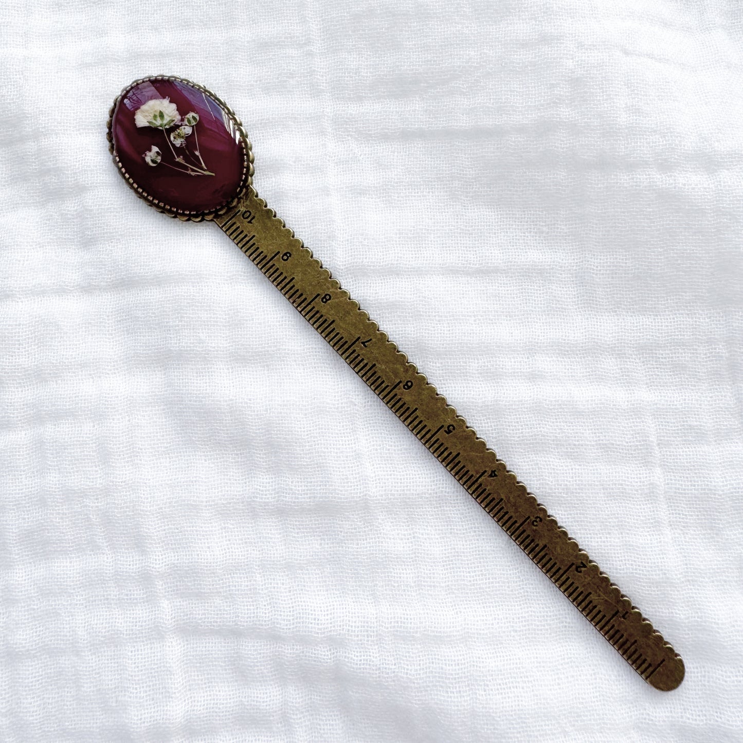 Juliet Pressed Flower Bookmark | Bronze