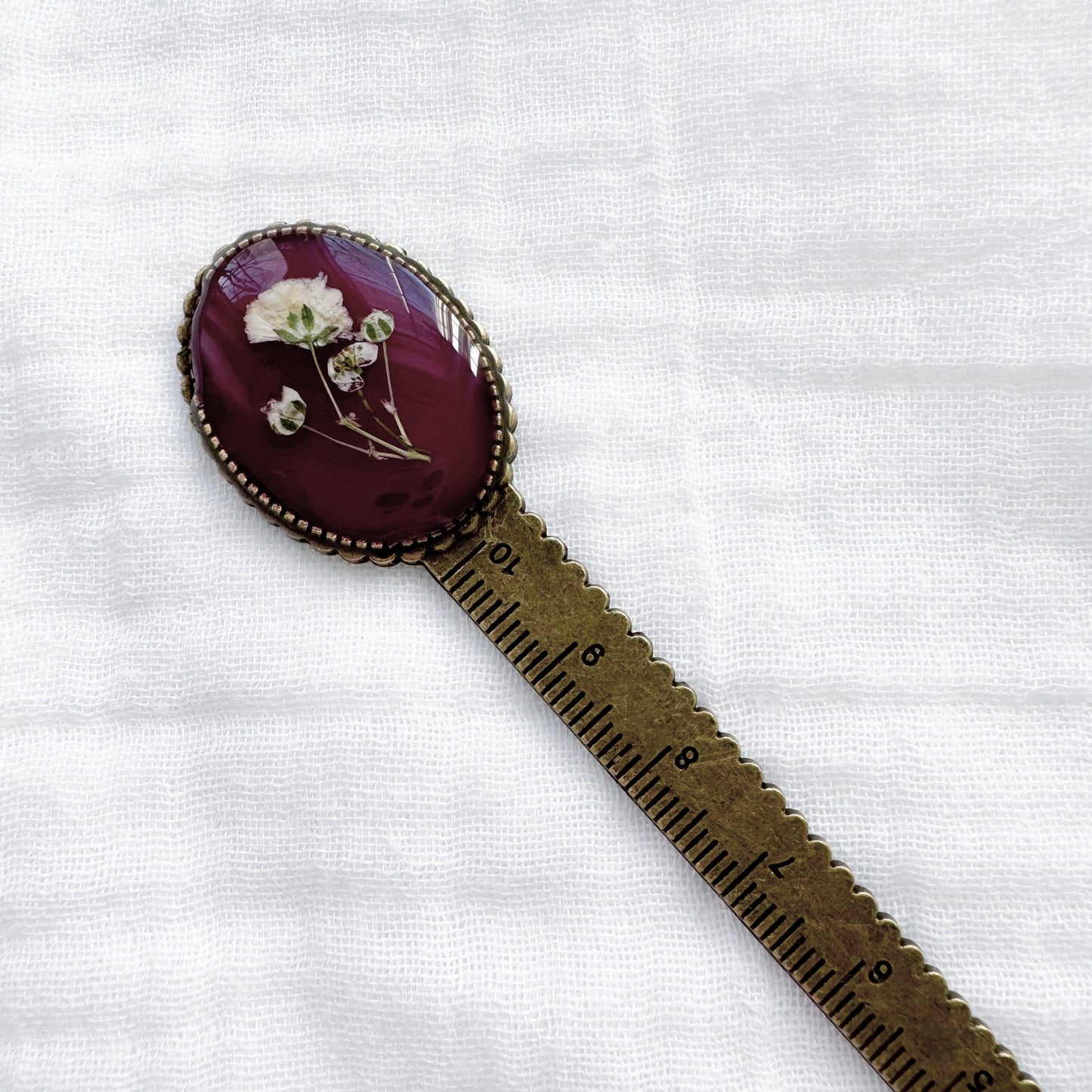 Juliet Pressed Flower Bookmark | Bronze