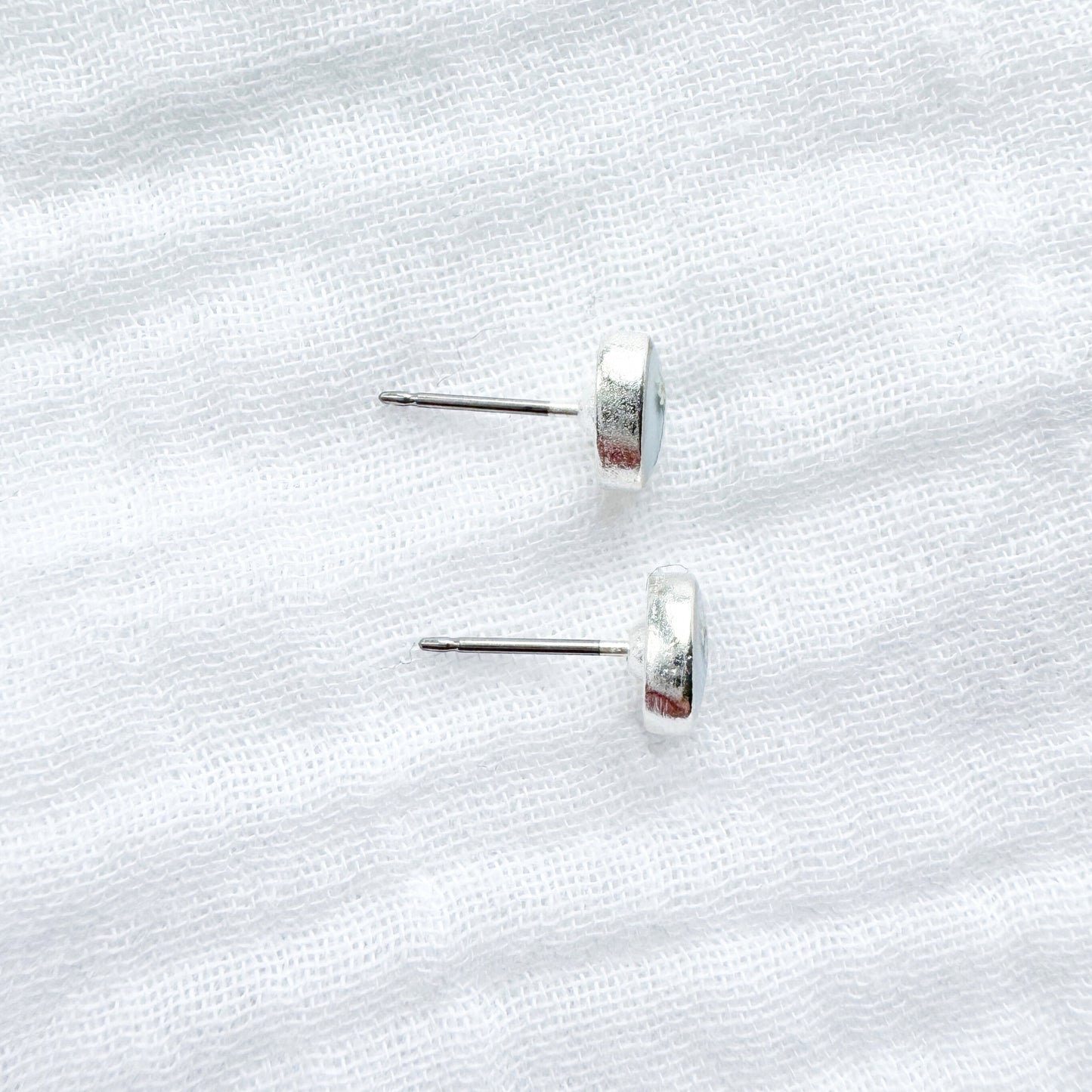 Laurence Pressed Flower Oval Earrings | Silver