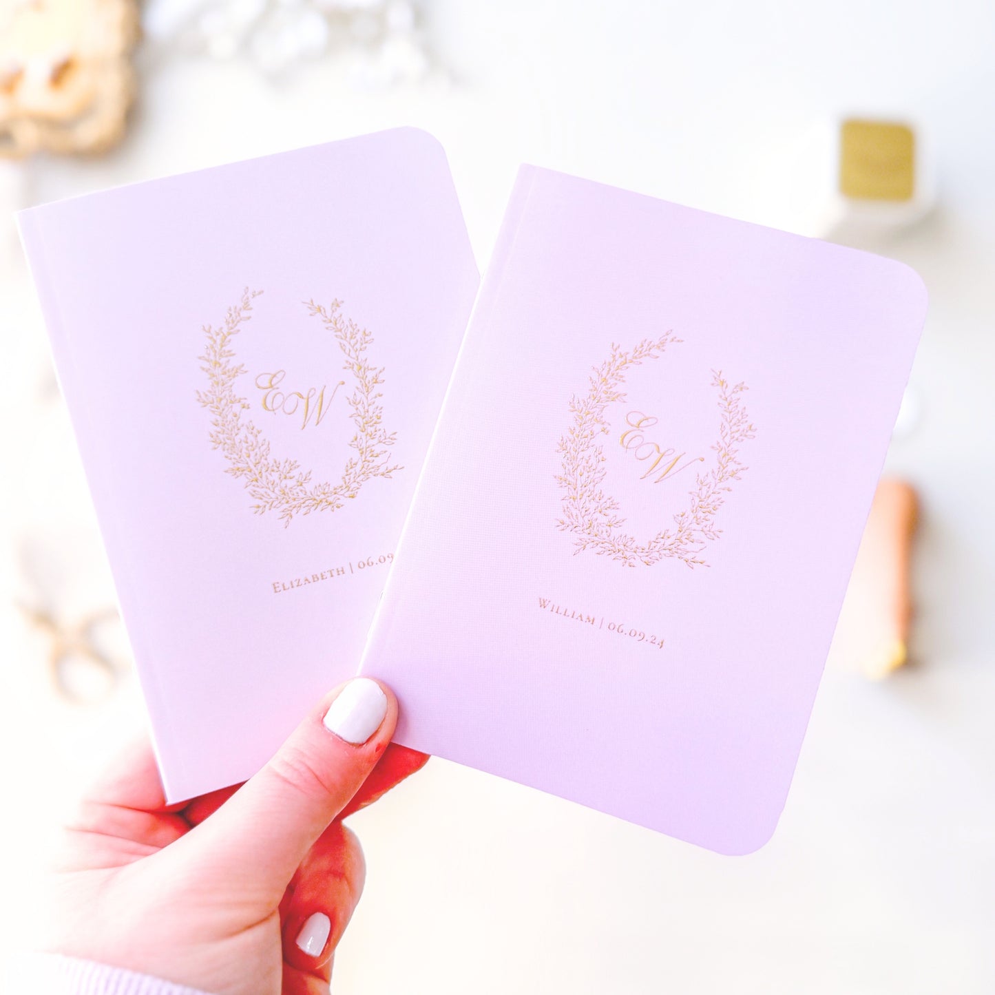 Wedding Vow Books | Custom Laurel Wreath