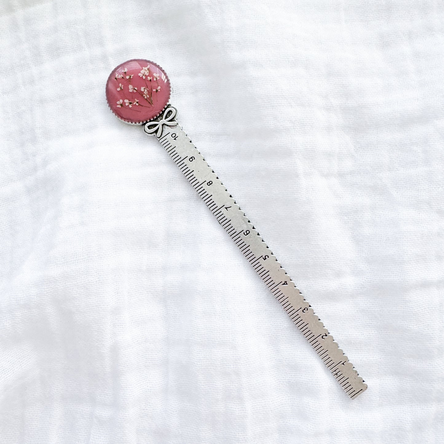 Marianne Pressed Flower Bookmark | Silver
