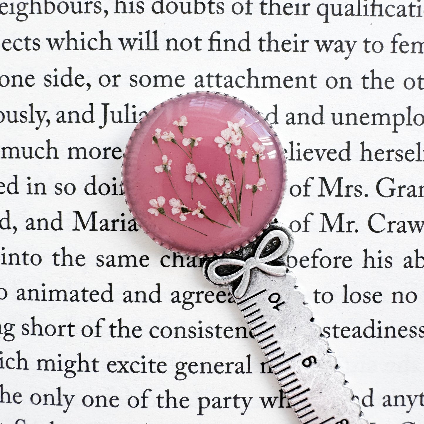 Marianne Pressed Flower Bookmark | Silver